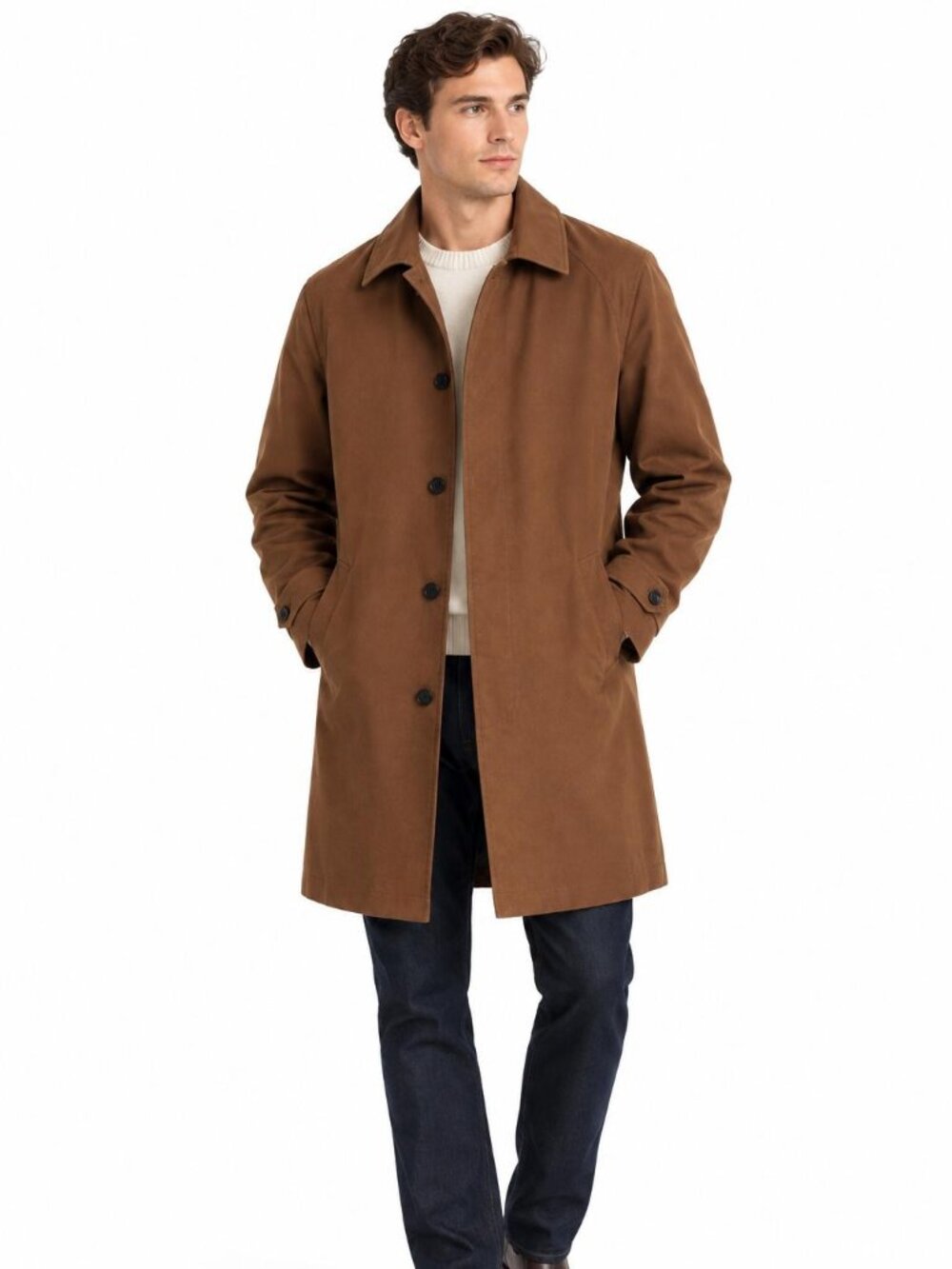 Banana Republic Men’s Brown Cotton Car Coat Raglan Sleeve Size S